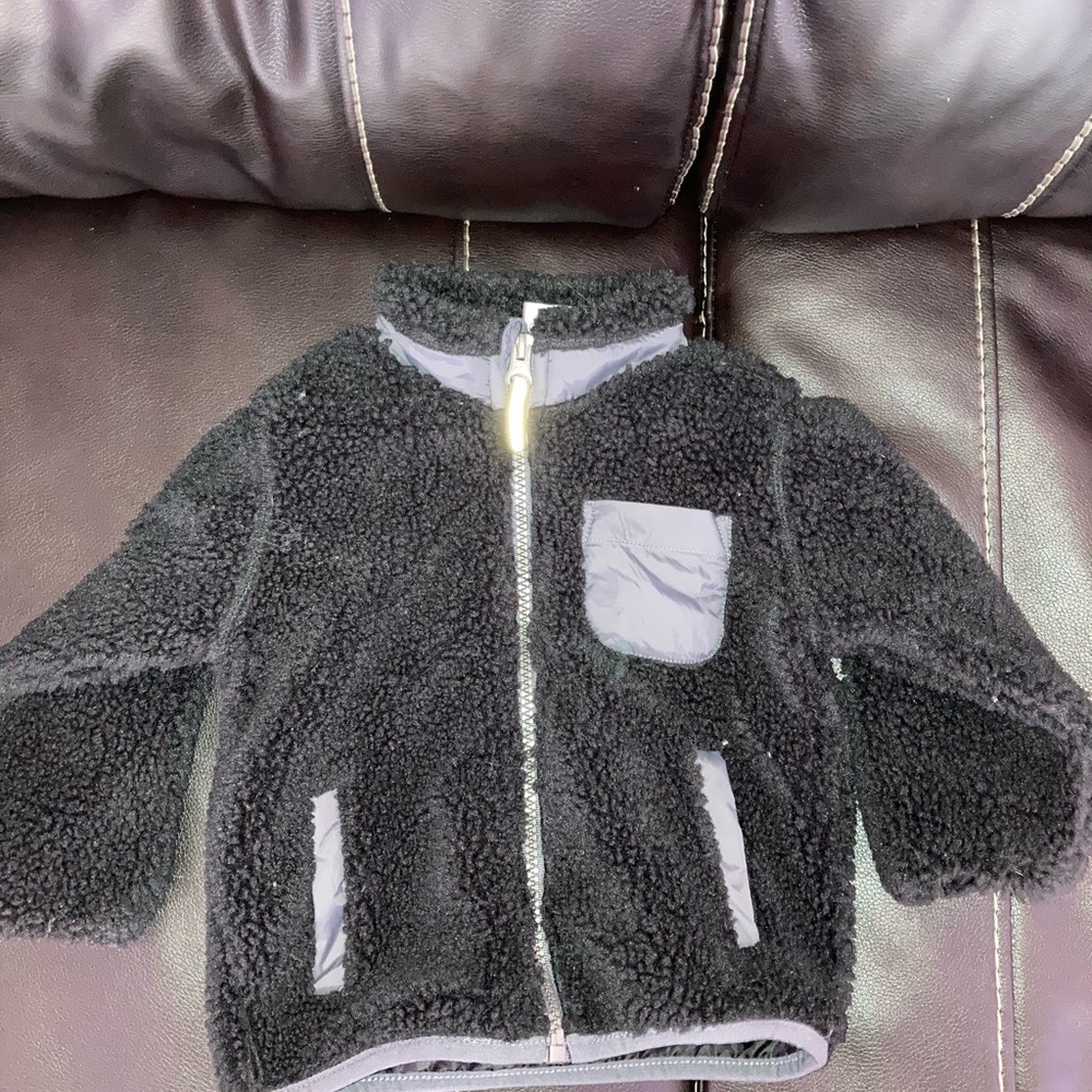 Wonder Nation | Black Hoodless jacket | 12M